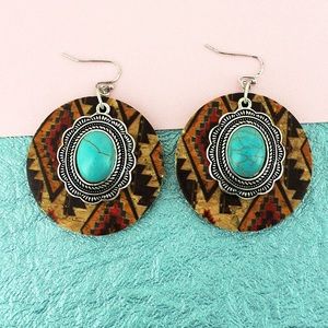 Earrings Aztec and turquoise